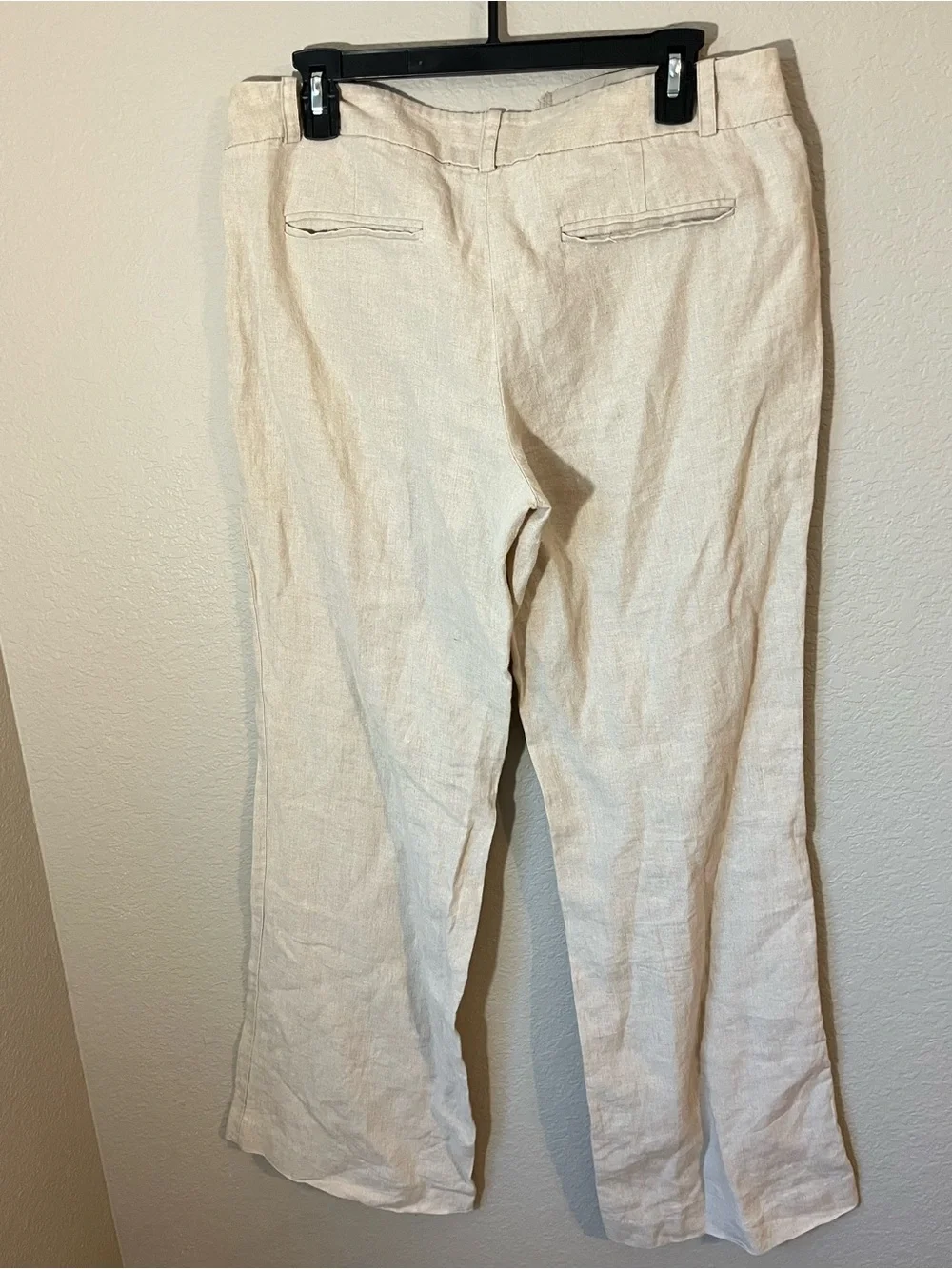 LOFT Women’s Size 6 100% Linen Pants Natural Beige Coastal Quiet Luxury